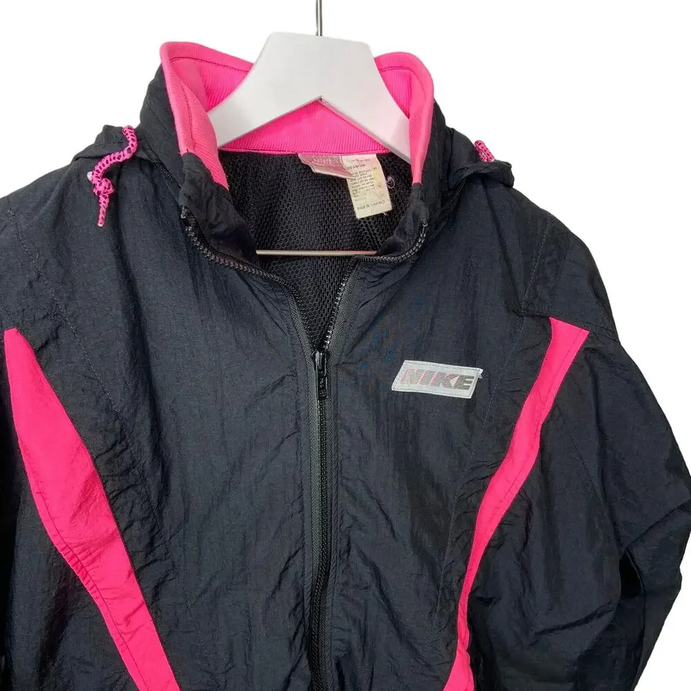 Vintage Nike Gray Tag Zip Up Nylon Windbreaker - Women's Size M